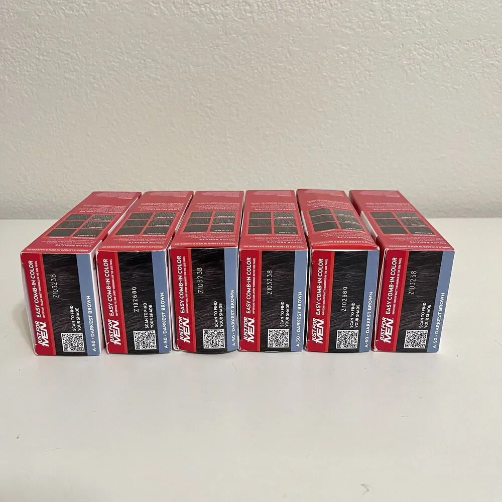 Just For Men Easy Comb-In Color A-50 Darkest Brown Lot of 6 NEW
